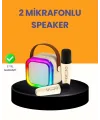 Çift Mikrofonlu Kompakt Karaoke Hoparlör – Uzun Pil Ömrü