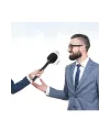 Çift Mikrofonlu Profosyonel Kablosuz Yüksek Kaliteli Ses Kaydı Röportaj Mikrofonu