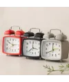 Çift Zilli Metal Masa Alarm Saati (Işıklı, Pilli)
