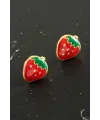 Çilek Mineli Minik Küpe
