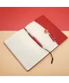 Çizgili Defter Ve Metal Kalem Seti Kırmızı