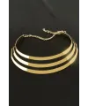 Çizgili Metal Tasma Kolye