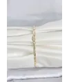 CM 14K Gold Renk Burgu Zincirli Model Kadın Bileklik