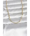 CM 14K Gold Renk Çizgi Lazer Model 60 cm Kadın Kolye
