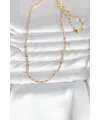 CM 14K Gold Renk Çizgi Lazer Model 60 cm Kadın Kolye