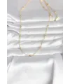 CM 14K Gold Renk Damla Topçuk Model Zincirli 60 cm Kadın Kolye