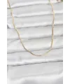 CM 14K Gold Renk İnce Kare Zincirli Model 60 cm Kadın Kolye