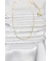 CM 14K Gold Renk İnce Kare Zincirli Model 60 cm Kadın Kolye