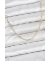 CM 14K Gold Renk Kalp Zincirli Kadın Kolye