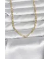 CM 14K Gold Renk Lazer Kesim Zincirli Model 60 cm Kadın Kolye