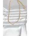 CM 14K Gold Renk Lazer Kesim Zincirli Model 60 cm Kadın Kolye