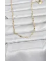 CM 14K Gold Renk Lazerli Gemici Zincir Model 60 cm Kadın Kolye