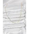 CM 14K Gold Renk Pirinç Ataç Zincir 60 cm Kadın Kolye
