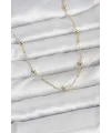 CM 14K Gold Renk Pirinç Top Zincirli 60 cm Kadın Kolye