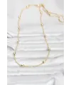 CM 14K Gold Renk Topçuklu Burgu Zincir Model 60 cm Kadın Kolye