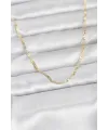 CM 14K Gold Renk Yassı Zincir Model 60 cm Kadın Kolye