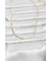 CM 14K Gold Renk Yassı Zincir Model 60 cm Kadın Kolye