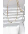 CM 14K Gold Renk Yassı Zincir Model 60 cm Kadın Kolye