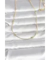 CM 14K Gold Renk Yılan Zincirli Damla Topçuk Model 60 cm Kadın Kolye