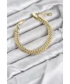 CM Kalın Singapur Model Gold Renk Pirinç Kadın Bileklik
