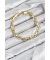 CM Kalın Zincir Model Gold Renk Pirinç Kadın Bileklik