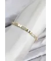 CM Kare Model Zirkon Taşlı VIP Seri Gold Renk Pirinç Kadın Bileklik