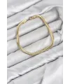 CM Yassı Yılan Zincir Model Gold Renk Pirinç Kadın Bileklik