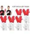 Çocuk Gösteri Eldiven Seti – 5 Çift Beyaz  5 Çift Kırmızı