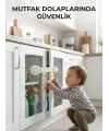 Çocuk Güvenlik Dolap Ve Çekmece Kilidi Güçlü Yapışkanlı Emniyet Kilidi