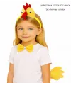 Çocuk Horoz Tavuk Kostüm Seti 3 Parça (Taç + Papyon + Kuyruk)