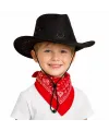 Çocuk Kovboy Şapka Siyah & Kırmızı Bandana Fular Seti