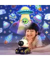 Çocuklar Için Eğitici Ve Eğlenceli Robot Temali Projektör Gece Lambasi