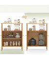 Çok Amaçlı Dolap Ahşap Bambu Organizer Raflı 66x33x85cm