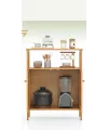 Çok Amaçlı Dolap Ahşap Bambu Organizer Raflı 66x33x85cm