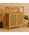 Çok Amaçlı Dolap Ahşap Bambu Organizer Raflı 66x33x85cm
