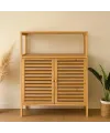 Çok Amaçlı Dolap Ahşap Bambu Organizer Raflı 66x33x85cm