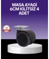 Çok Amaçlı Kilitsiz Masa Ayağı Tekerleği 6 Cm