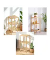 Çok Amaçlı Raf - Organizer 3 Katlı Ahşap - Bambu 36x32x80cm