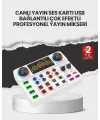 Çok Efektli Canlı Yayın Ses Mikseri Usb Ve Kablosuz Uyumlu
