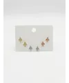Çok Renkli Minik Uçaklar Altılı Küpe - Kp00665