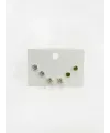 Çok Renkli Tektaş Altılı Küpe - Kp00659