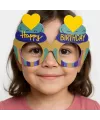 Cupcake Temalı Doğum Günü Renkli Karton Happy Birthday Gözlüğü 6 Adet