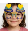 Cupcake Temalı Doğum Günü Renkli Karton Happy Birthday Gözlüğü 6 Adet