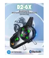 D2-6x 1000m Mesafeli 6 Kanallı İntercom Bluetooth Motosiklet Kask Kulaklığı İntercom Kulaklık
