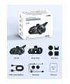 D2-6x 1000m Mesafeli 6 Kanallı İntercom Bluetooth Motosiklet Kask Kulaklığı İntercom Kulaklık