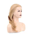 Dalgalı Front Lace Gerçek Tül Peruk - Sıcak Karamel - 60-65cm