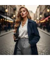 Dalgalı Front Lace Gerçek Tül Peruk - Sıcak Karamel - 70-75cm