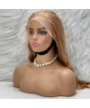 Dalgalı Front Lace Gerçek Tül Peruk - Sıcak Karamel - 70-75cm