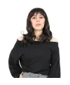 Dalgalı Perçemli Orta Boy Fiber Sentetik Peruk - Kahverengi