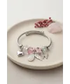 Damla Model Pembe Renk Charmlı Bileklik